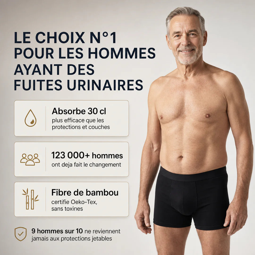 Boxer Absorbant Lavable Homme